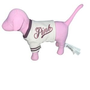 Victorias Secret, PINK mini Dog plush Pink Friday, Varsity Dog new without tags